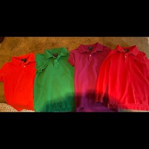 Boys Ralph Lauren Polo shirts size 6. (Bundle) 3short sleeve, 1 long sleeve.